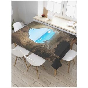 Скатерть прямоугольная JoyArty на кухонный стол "Море в конце тоннеля" из оксфорда, 120x145 см