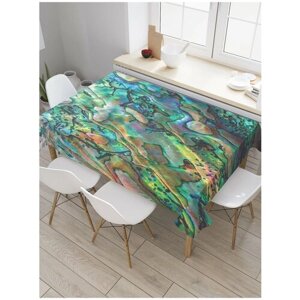 Скатерть прямоугольная JoyArty на кухонный стол "Морской мрамор" из оксфорда, 180x145 см