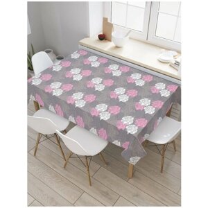 Скатерть прямоугольная JoyArty на кухонный стол "Наложение роз" из оксфорда, 120x145 см