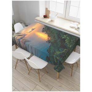 Скатерть прямоугольная JoyArty на кухонный стол "Облака на закате" из оксфорда, 120x145 см