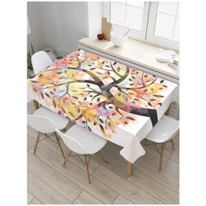 Скатерть прямоугольная JoyArty на кухонный стол "Одинокое дерево" из оксфорда, 180x145 см