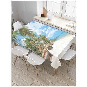 Скатерть прямоугольная JoyArty на кухонный стол "Океанский бриз" из оксфорда, 180x145 см