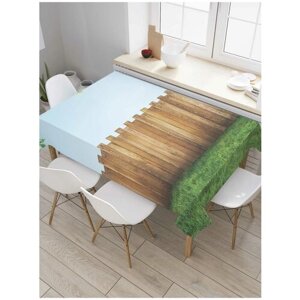 Скатерть прямоугольная JoyArty на кухонный стол "Простенький забор" из оксфорда, 120x145 см