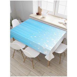 Скатерть прямоугольная JoyArty на кухонный стол "Снежный градиент" из оксфорда, 120x145 см