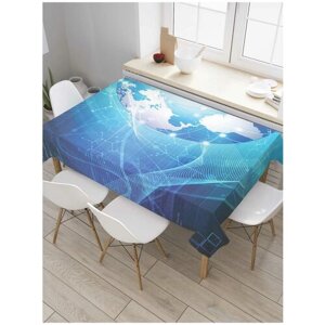 Скатерть прямоугольная JoyArty на кухонный стол "Современная земля" из оксфорда, 180x145 см