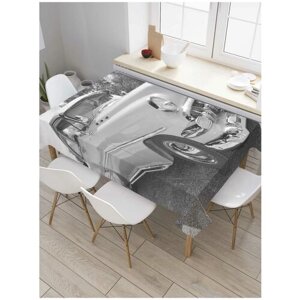Скатерть прямоугольная JoyArty на кухонный стол "Старая фотография автомобиля" из оксфорда, 120x145 см