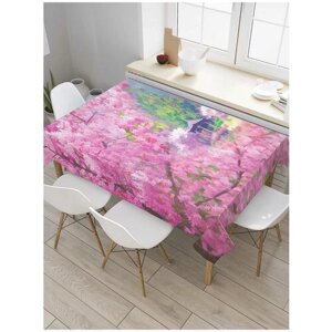Скатерть прямоугольная JoyArty на кухонный стол "Тайное цветение" из оксфорда, 180x145 см