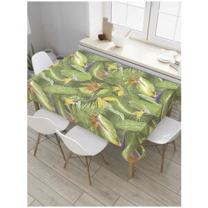Скатерть прямоугольная JoyArty на кухонный стол "Тропическое цветение" из оксфорда, 120x145 см