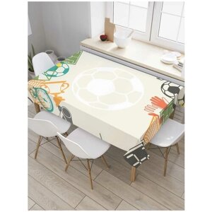 Скатерть прямоугольная JoyArty на кухонный стол "Все для спорта" из оксфорда, 120x145 см