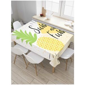 Скатерть прямоугольная JoyArty на кухонный стол "Яркий ананас" из оксфорда, 120x145 см