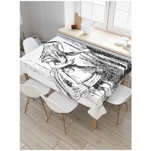 Скатерть прямоугольная JoyArty на кухонный стол "Загляни в неизвестность" из оксфорда, 120x145 см
