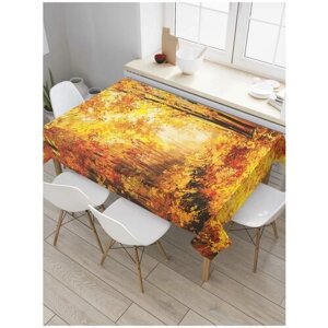 Скатерть прямоугольная JoyArty на кухонный стол "Заросшая дорога" из оксфорда, 120x145 см