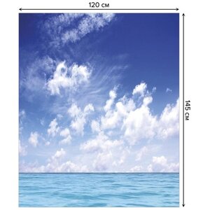 Скатерть прямоугольная JoyArty "Небесные облака над морем" из сатена, 120x145 см