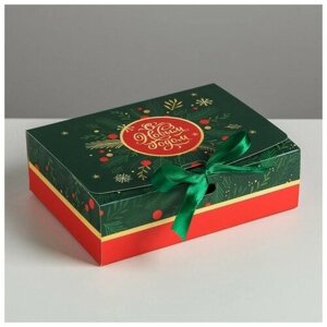 Складная коробка подарочная "С новым годом", 16.5 х 12.5 х 5 см