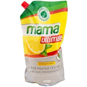 Средство для мытья посуды Mama Ultimate конц с аром лимона дойпак, 1000мл