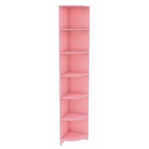 Стеллаж из ДСП розового цвета секторный высокий с 6-ю ячейками серии фламинго №7-2У