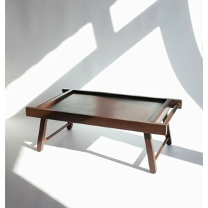 Столик для завтрака "Сканди", цвет: Шоколад (завтрак в постель, для ноутбука, поднос, деревянный, складной)