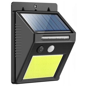 Sunlightfine Светильник SL48LED с датчиком движения на солнечной батарее светодиодный, 5.5 Вт, цвет арматуры: черный, цвет плафона бесцветный
