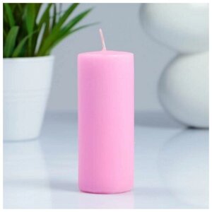 Свеча - цилиндр, 412 см, 15 ч, светло-розовая