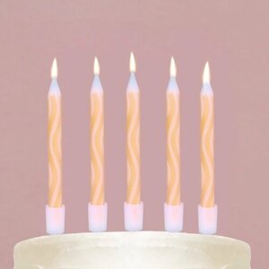 Свечи для торта «С Днём Рождения», оранжевые , 7 х 12 см.