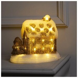 Светодиодная фигура «Зимний домик» 22 21 17 см, акрил, 30 LED, 220 В, свечение тёплое белое