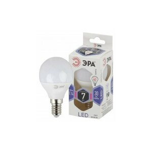 Светодиодная LED лампа ЭРА стандарт шар P45 E14 7W (560lm) 6000K 6K 83x45 P45-7w-860-E14 0324 (упаковка 12 штук)