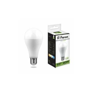 Светодиодная LED лампа Feron ЛОН A65 E27 20W (1800lm) 4000K 4K матовая 135x65, LB-98 25788 (упаковка 14 штук)