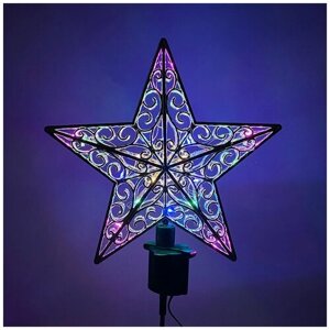 Светодиодная система B52 "TOP STAR SILVER", макушка на елку, мультицвет, вращение, от сети, серебристая, глянцевая