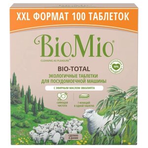 Таблетки для посудомоечной машины BioMio Bio-total, 100 шт., 2 кг, коробка