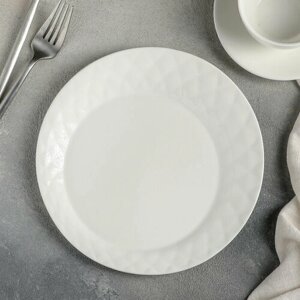 Тарелка фарфоровая десертная Magistro «Блик», d=21 см, цвет белый (комплект из 7 шт)