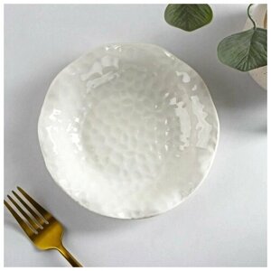 Тарелка керамическая пирожковая "Воздушность", 220 мл, диаметр15 см, цвет белый