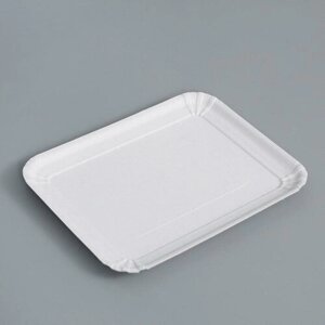 Тарелка одноразовая Белая картон, 21 х 17 см 100 шт
