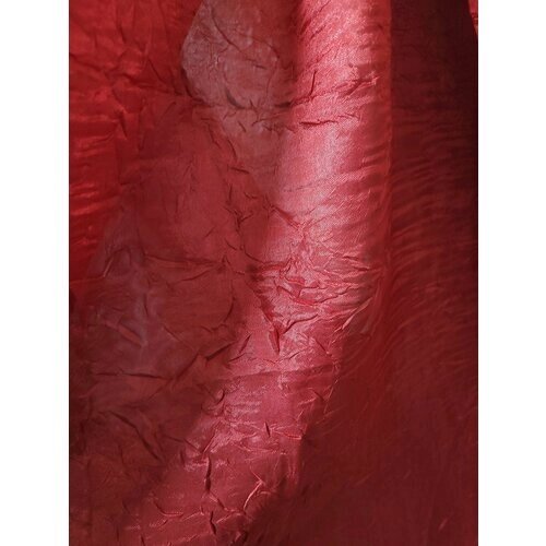 Тюль для комнаты батист жатка 280 см высота 300 см ширина на шторной ленте цвет бордовый