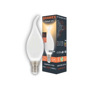 Упаковка светодиодных ламп Brawex LED Filament Candle 9W 3000K E14 C35QFF-E14-9L (10шт)