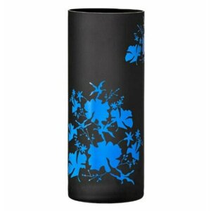 Ваза для цветов 26 см чёрная Crystalex CZ s. r. o.Голубые цветы"300275