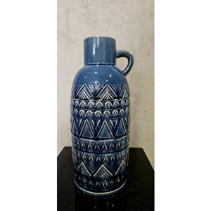 Ваза кувшин керамический 35 см, синий, красивая ваза, ваза для цветов, ваза ручной работы