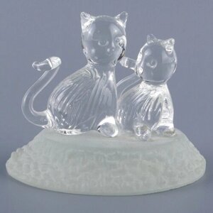Винтажная миниатюрная статуэтка "Кошки"Хрустальное стекло. США, вторая половина ХХ века