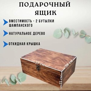 Ящик деревянный для подарка, деревянная коробка подарочная, шкатулка большая 35х25 см