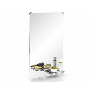 Зеркало 123Д белый, ШхВ 45х75 см, зеркало для ванной комнаты, две полочки