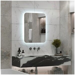 Зеркало для ванной с бесконтактным сенсором, диммером, холодная подсветка Reflection Horizon 600х700 RF4207HR