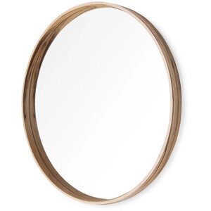 Зеркало круглое настенное интерьерное в деревянной раме 90 см