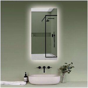 Зеркало "Lille" в ванную комнату с LED подсветкой, 40 х 80 см, настенное зеркало в прихожую для макияжа, для ванной, зеркало интерьерное на стену