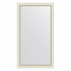 Зеркало настенное EVOFORM в багетной раме белый с серебром, 64х114 см, для гостиной, прихожей, кабинета, спальни и ванной комнаты, BY 7620
