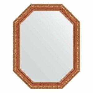 Зеркало настенное Polygon EVOFORM в багетной раме бронзовые бусы на дереве, 56х71 см, для гостиной, прихожей, спальни и ванной комнаты, BY 7054