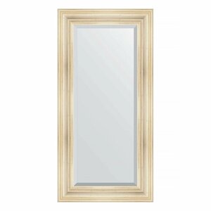 Зеркало настенное с фацетом EVOFORM в багетной раме травленое серебро, 59х119 см, для гостиной, прихожей, кабинета, спальни и ванной комнаты, BY 3497