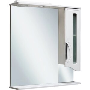 Зеркало шкаф для ванной / с подсветкой / Runo / Толедо 75 /правый / полка для ванной