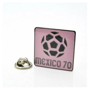 Значок ФК чемпионат мира по футболу 1970 (Мексика) эмблема розовая