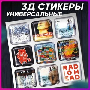 3д стикеры объемные наклейки на телефон Radiohead