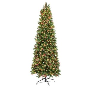 A Perfect Christmas Искусственная стройная елка с гирляндой Джорджия Slim 274 см, 2550 красных/теплых белых LED ламп, литая + ПВХ 31GEOR274DL