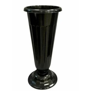 "Альтернатива"Черная пластиковая ваза для цветов, 6 л, диаметр 21, высота 44 см